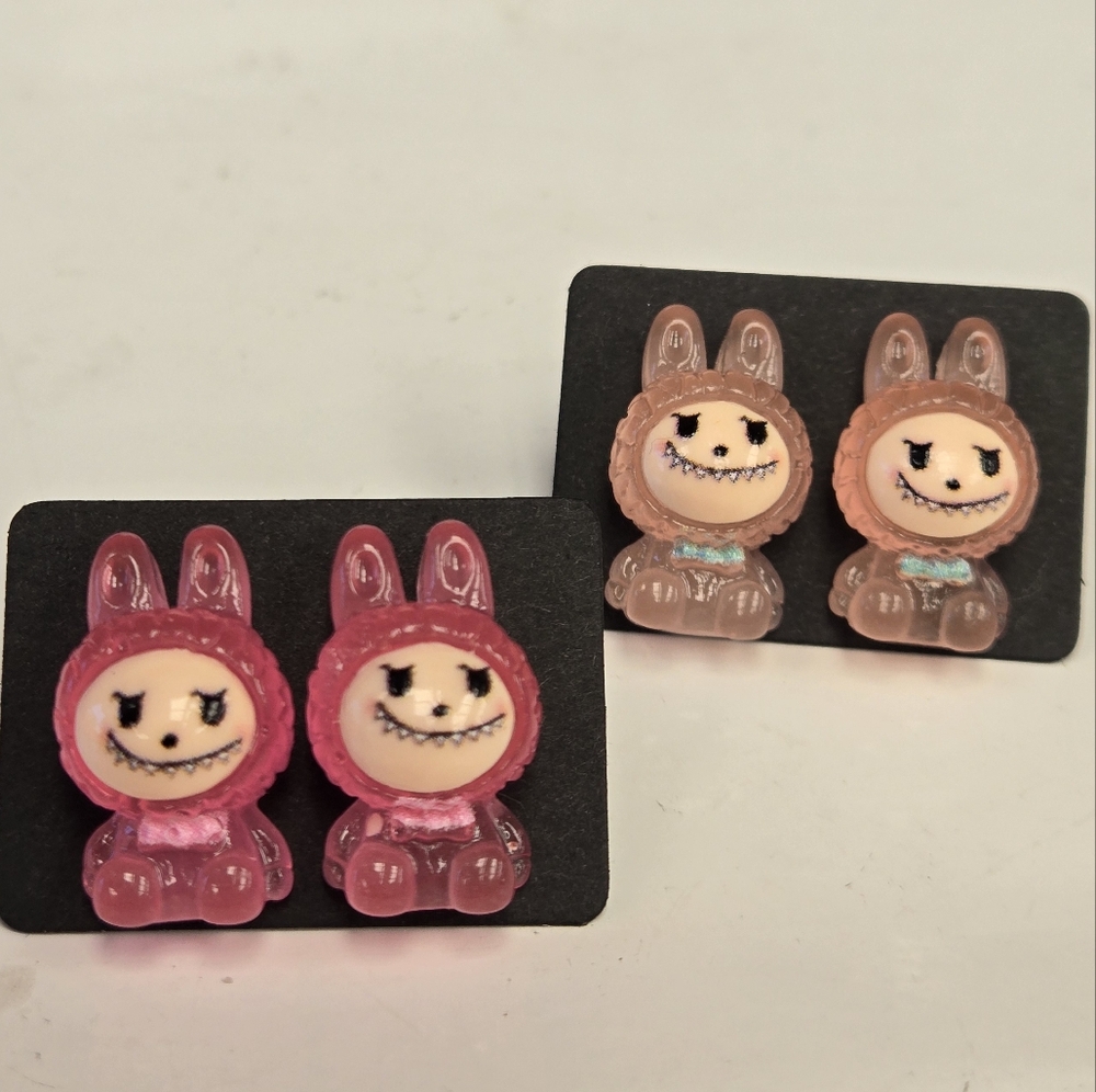 🍒🍒 (Bundle Only) Cute Labubu the Monster Stud Earrings Handmade
